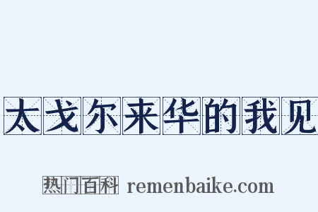 太戈尔来华的我见是什么意思的图片